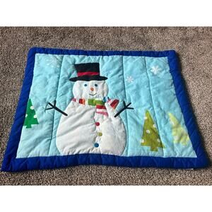 Christmas Holiday Winter Quilted Pillow Sham Snowman Vintage T